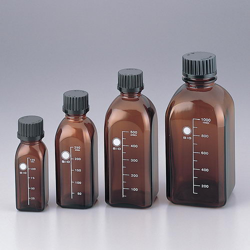 螺口瓶方形茶褐色 ねじ口瓶角型茶 BOTTLE